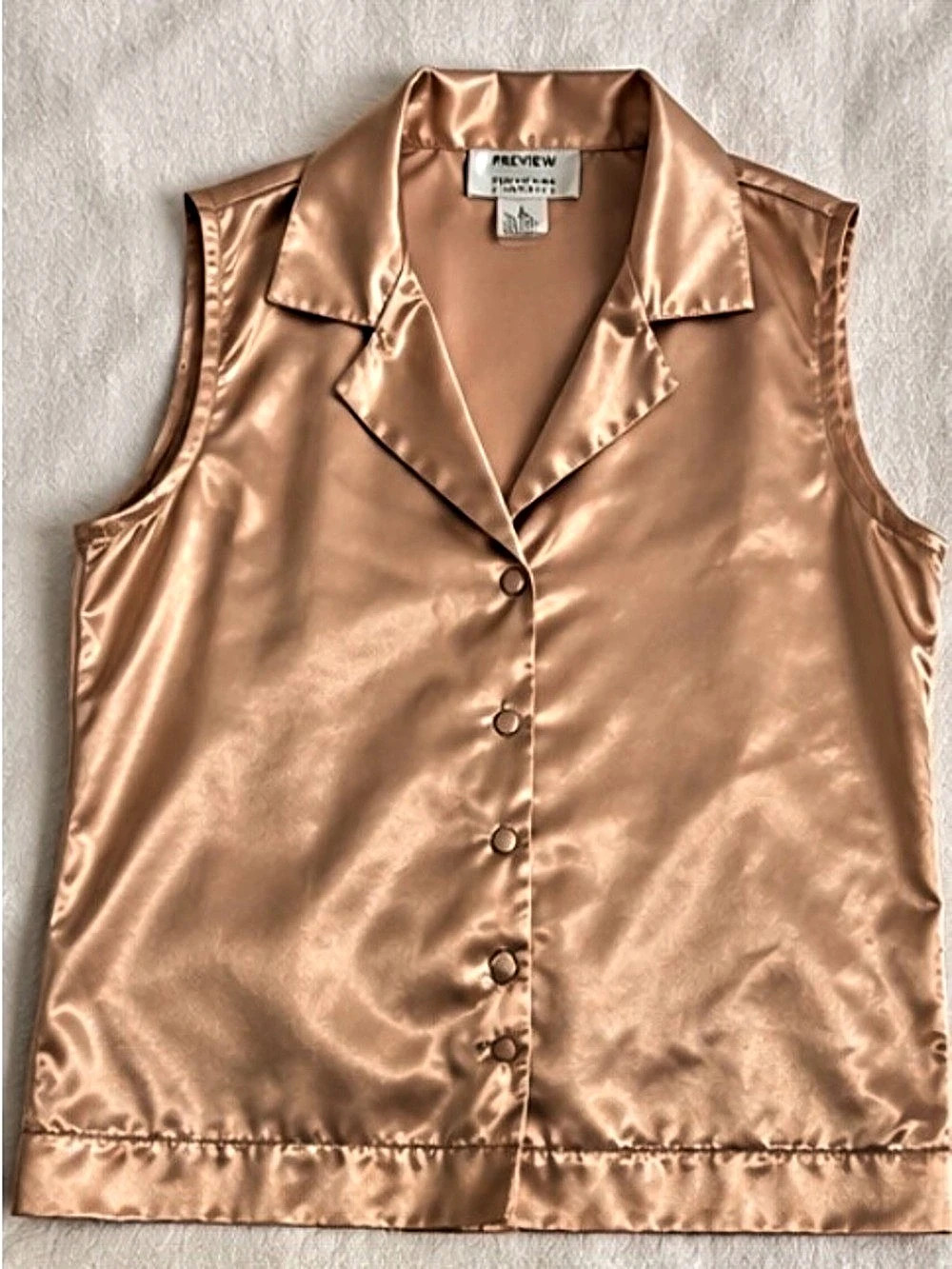 Vintage 90s Champagne Satin Pajama Set- Preview Collection Lingerie